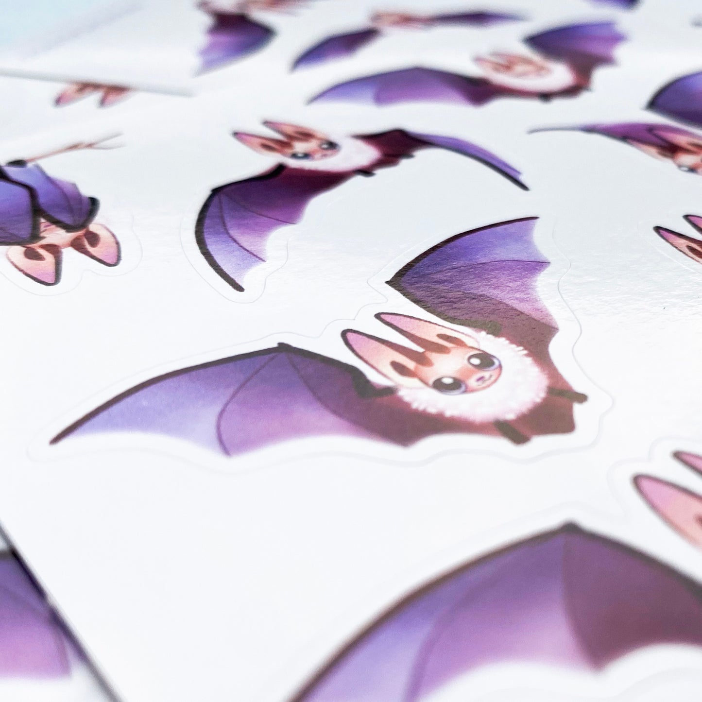 A close-up of the sheet, showing the texture of the glossy vinyl and the good print quality. The colours are nice and saturated.