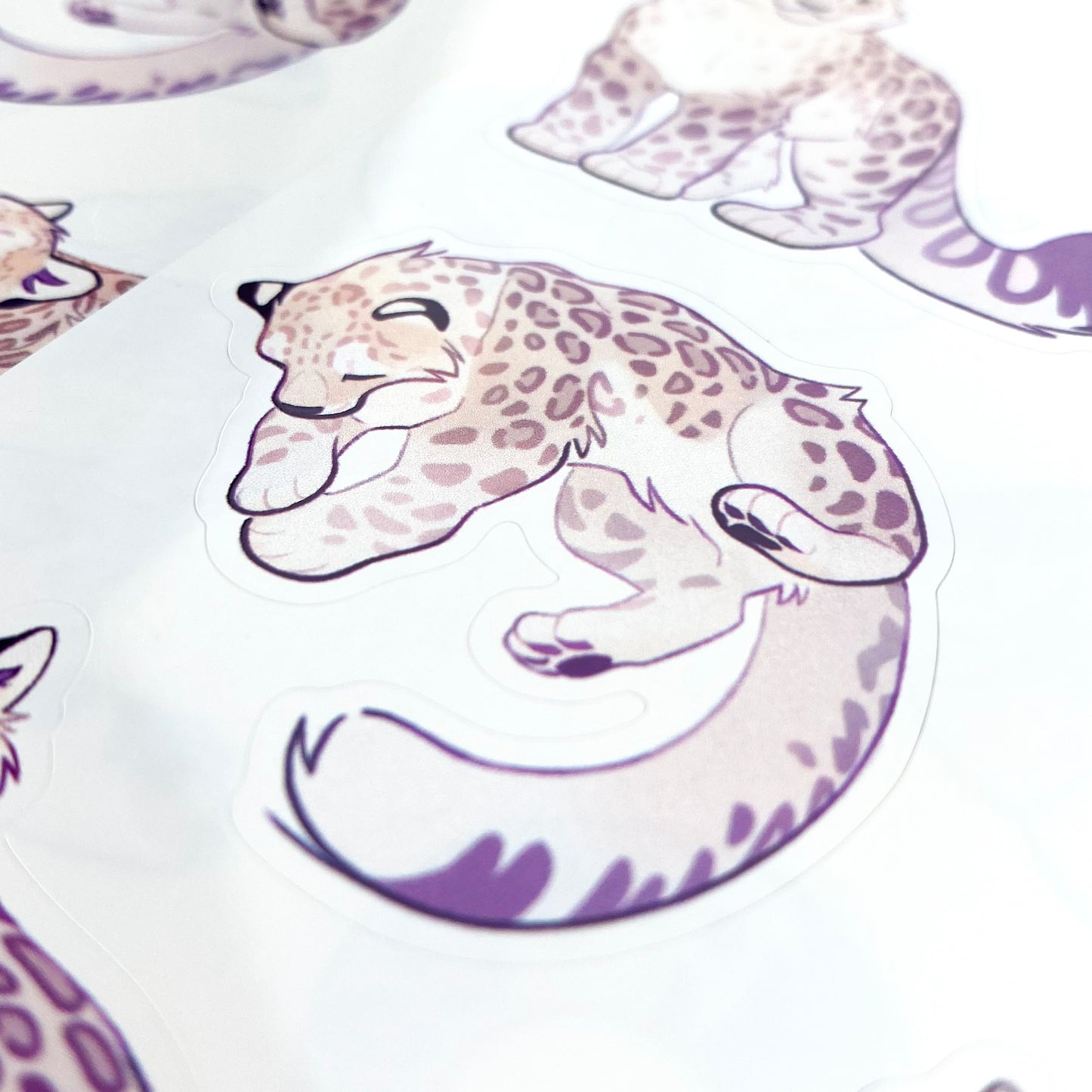 snow leopards sticker sheet