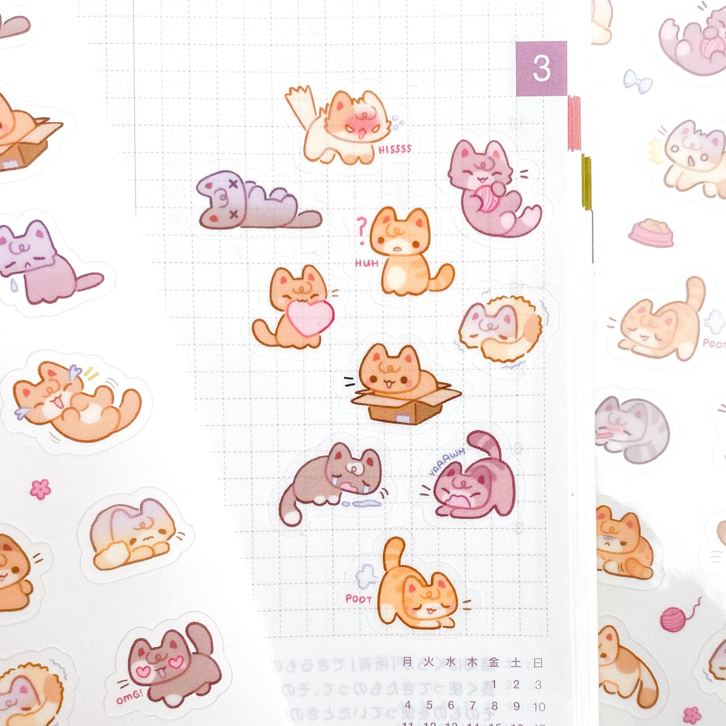 some fun kitty cats that will play on your journal pages and help you express how you feel. They're very expressive as they're inspired by japanese mangas and anime and other cartoons and animations.