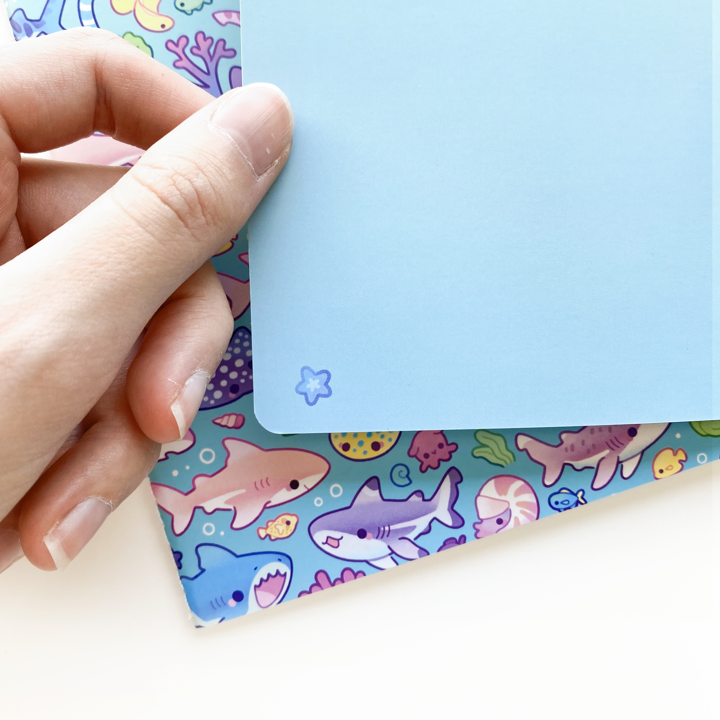 the cover inside features a little starfish in the corner.