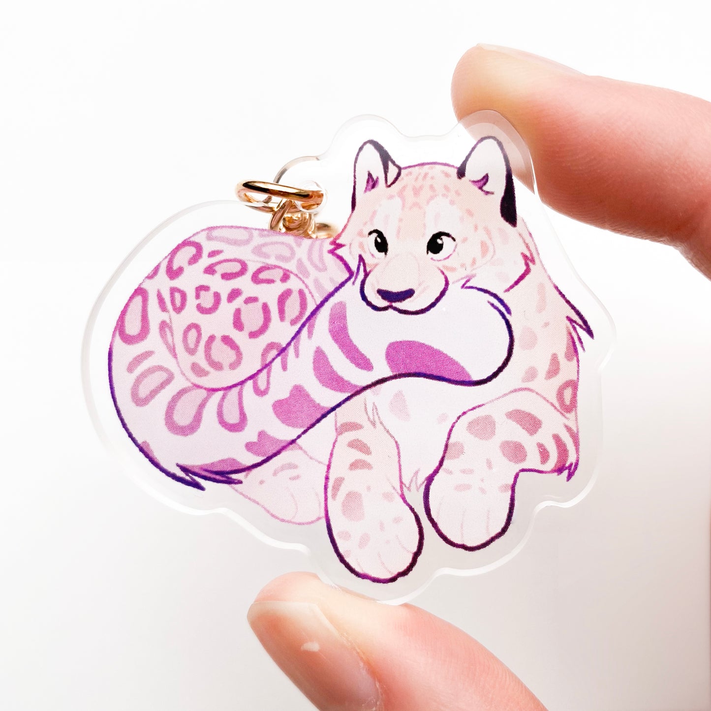 snow leopard keychain