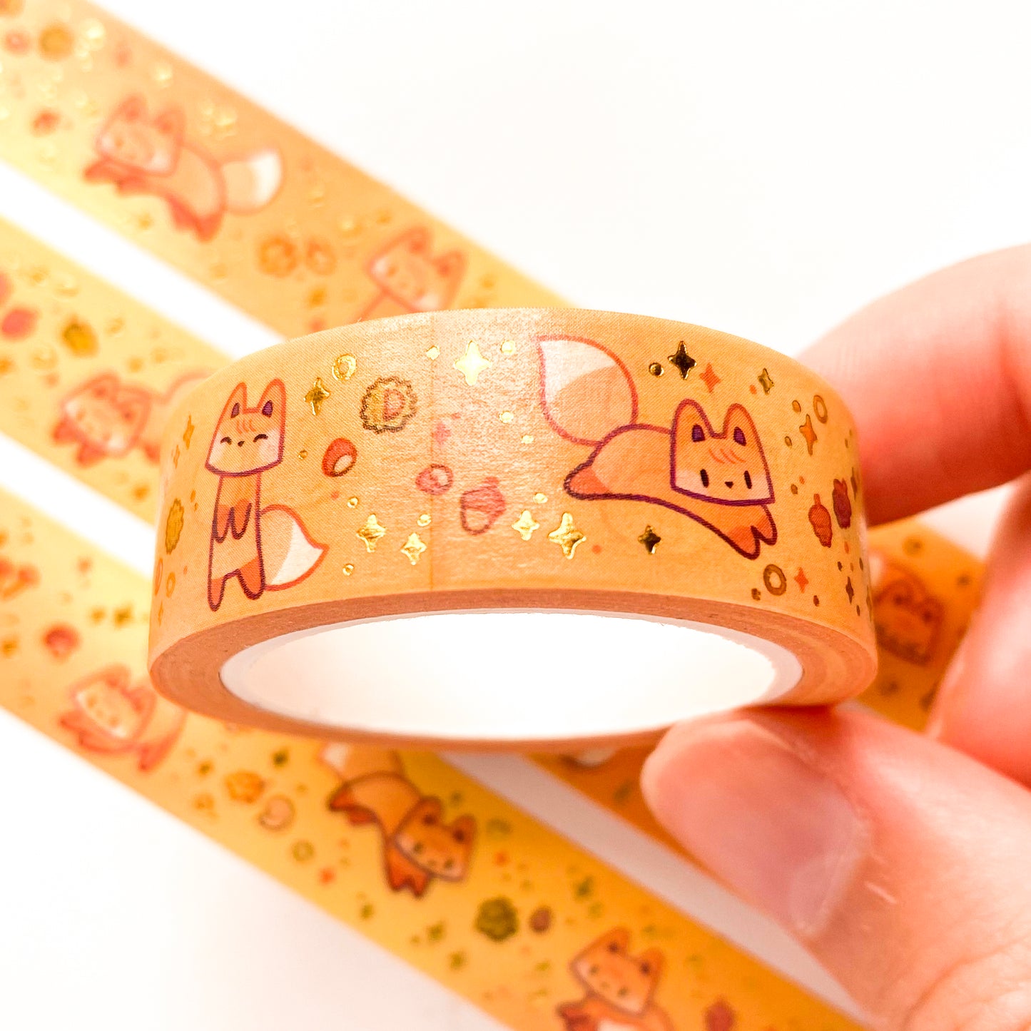 gold foil cloe-up of the washi tape!