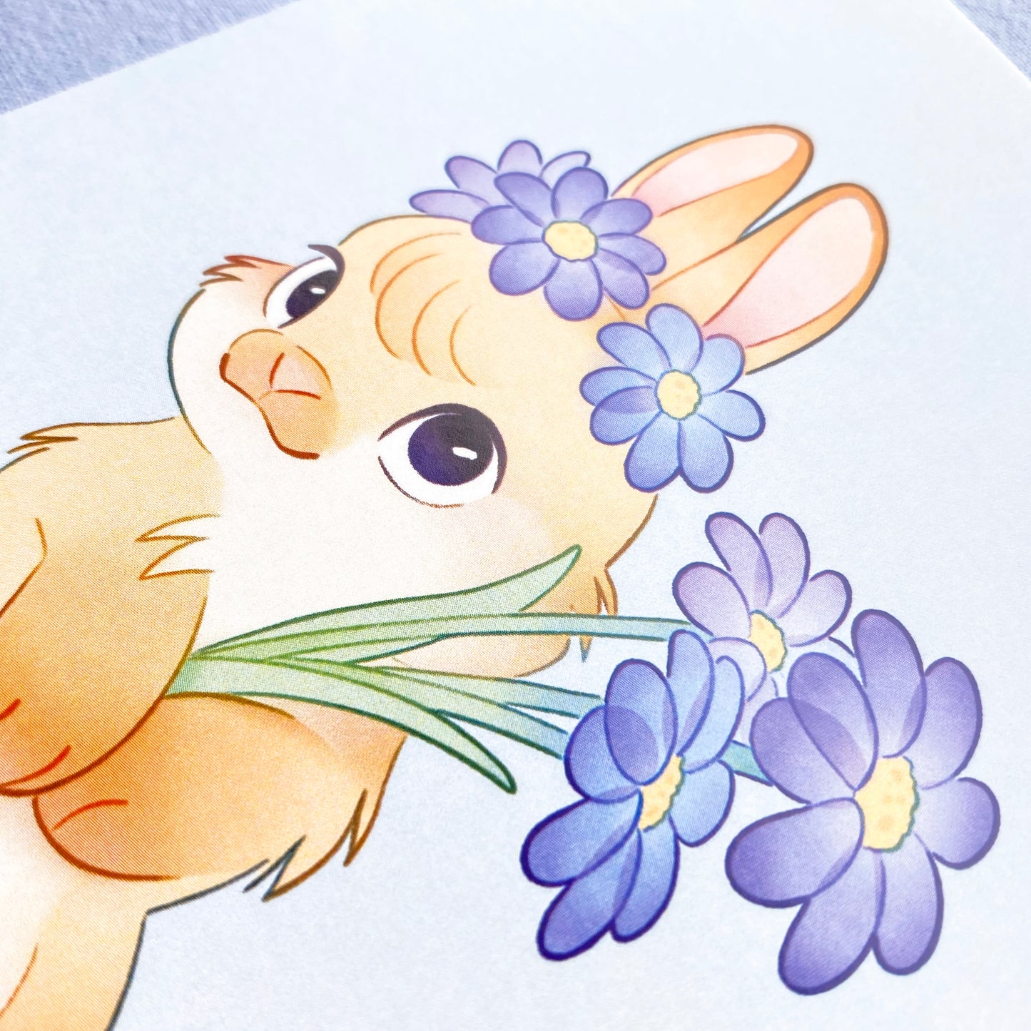 a close-up to show the good print quality of the postcard. Buy it as a mini print or give it at a special occasion where you want to congratulate someone, like a graduation, baby shower, birthday, promotion, wedding, or any other milestone. It can also be used as an easter card.