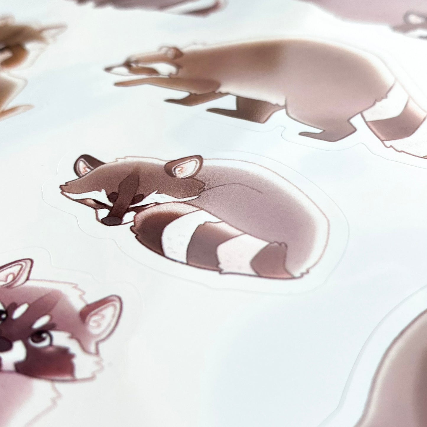 silly raccoons sticker sheet