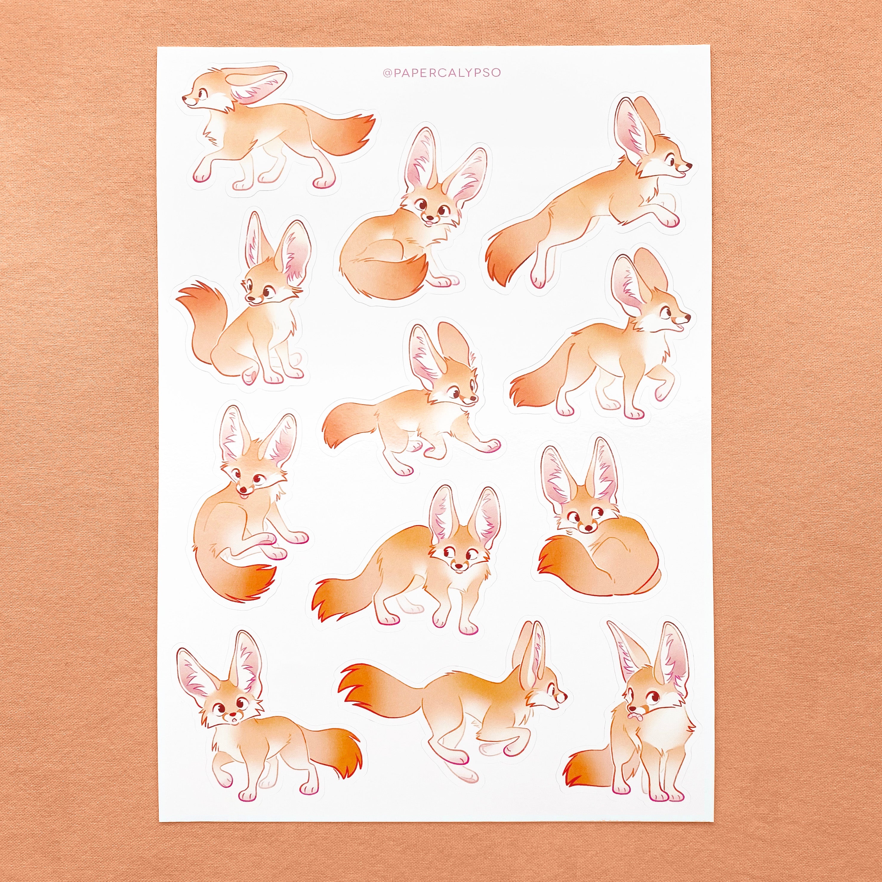 cute fennec fox sticker sheet – PaperCalypso