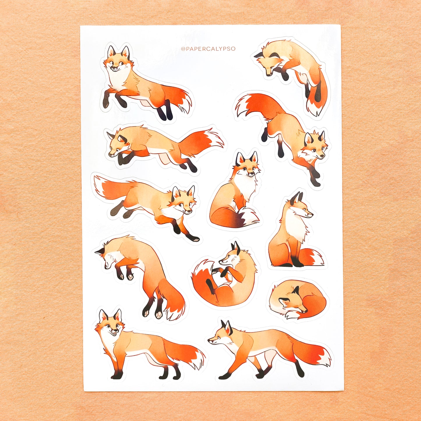 red fox sticker sheet