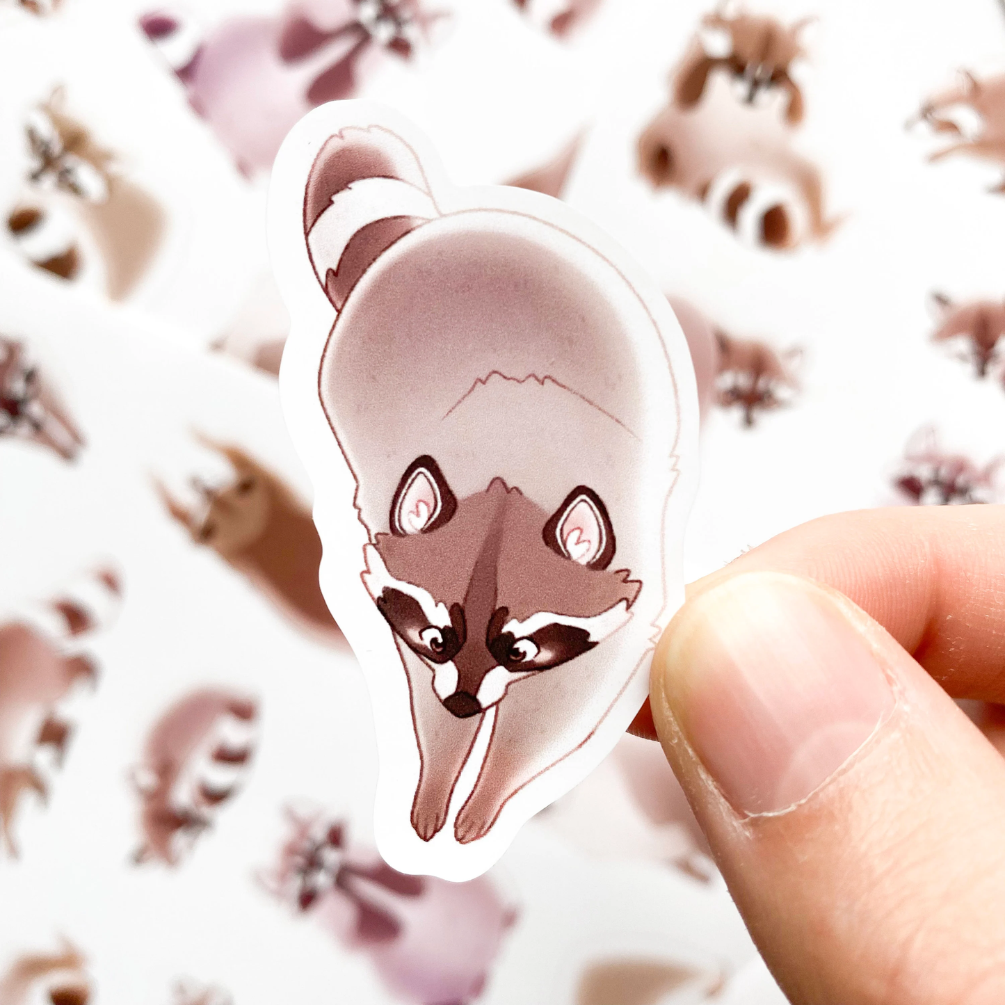 silly raccoons sticker sheet