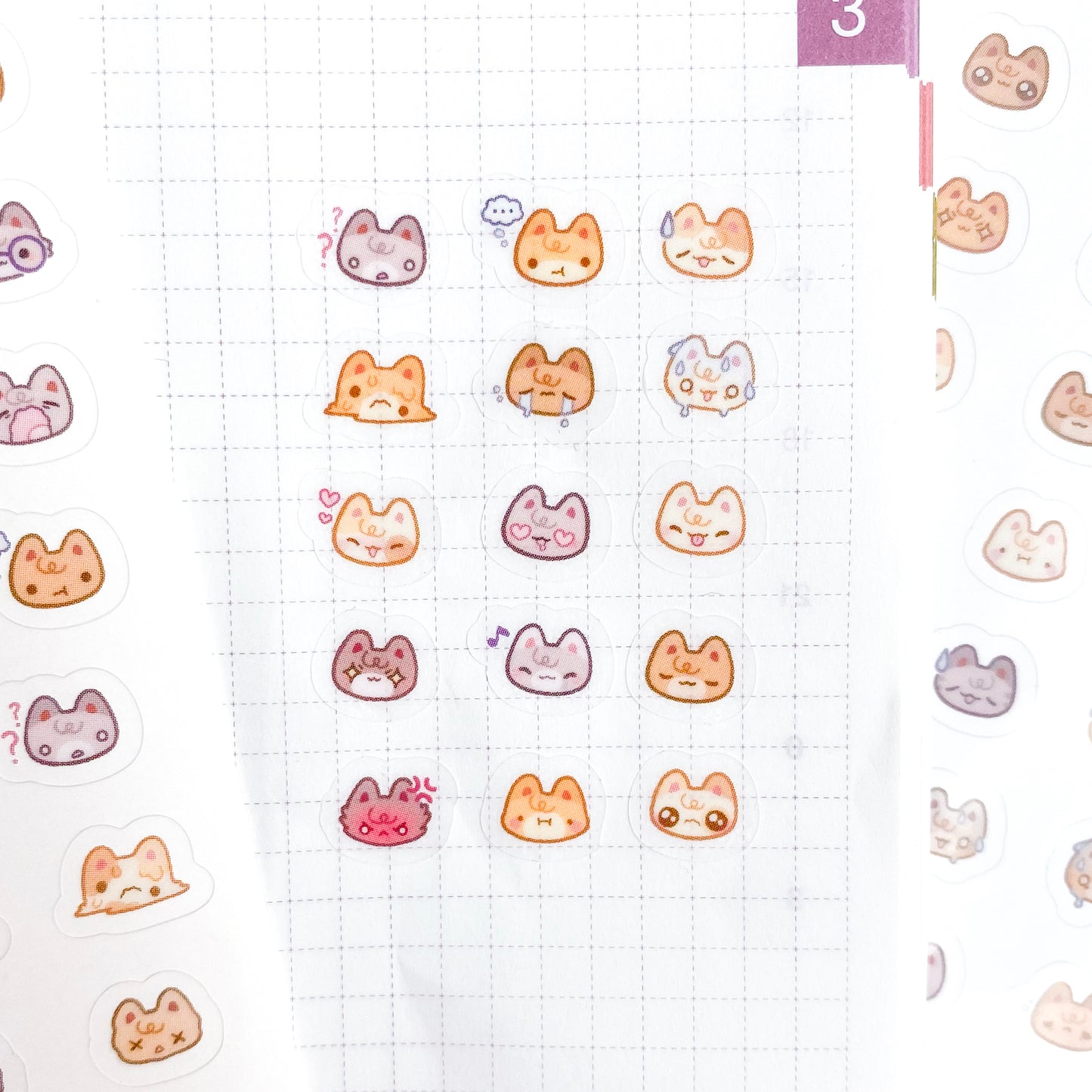 some cats emojis for your bullet journal! They're small and easy to use. They're very kawaii cute and super expressive.