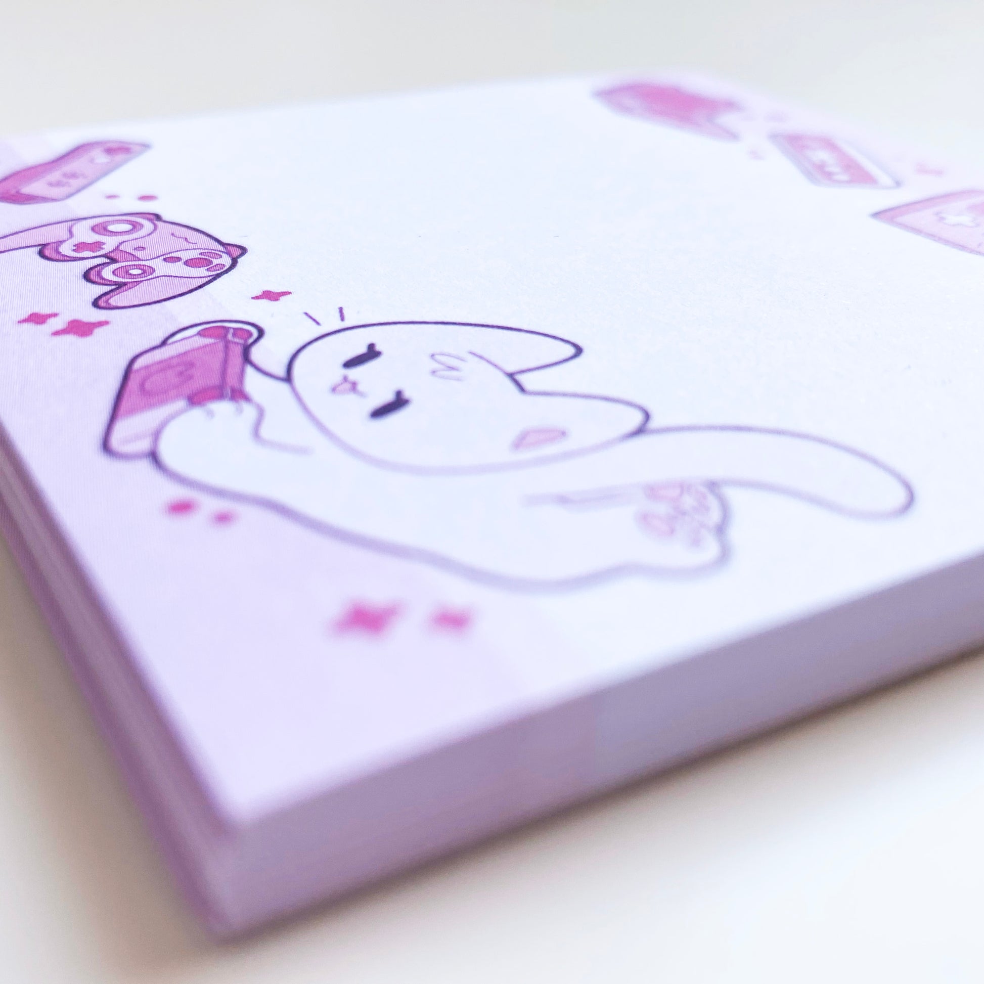 there are 50 pages in this kawaii gaming pink notepad