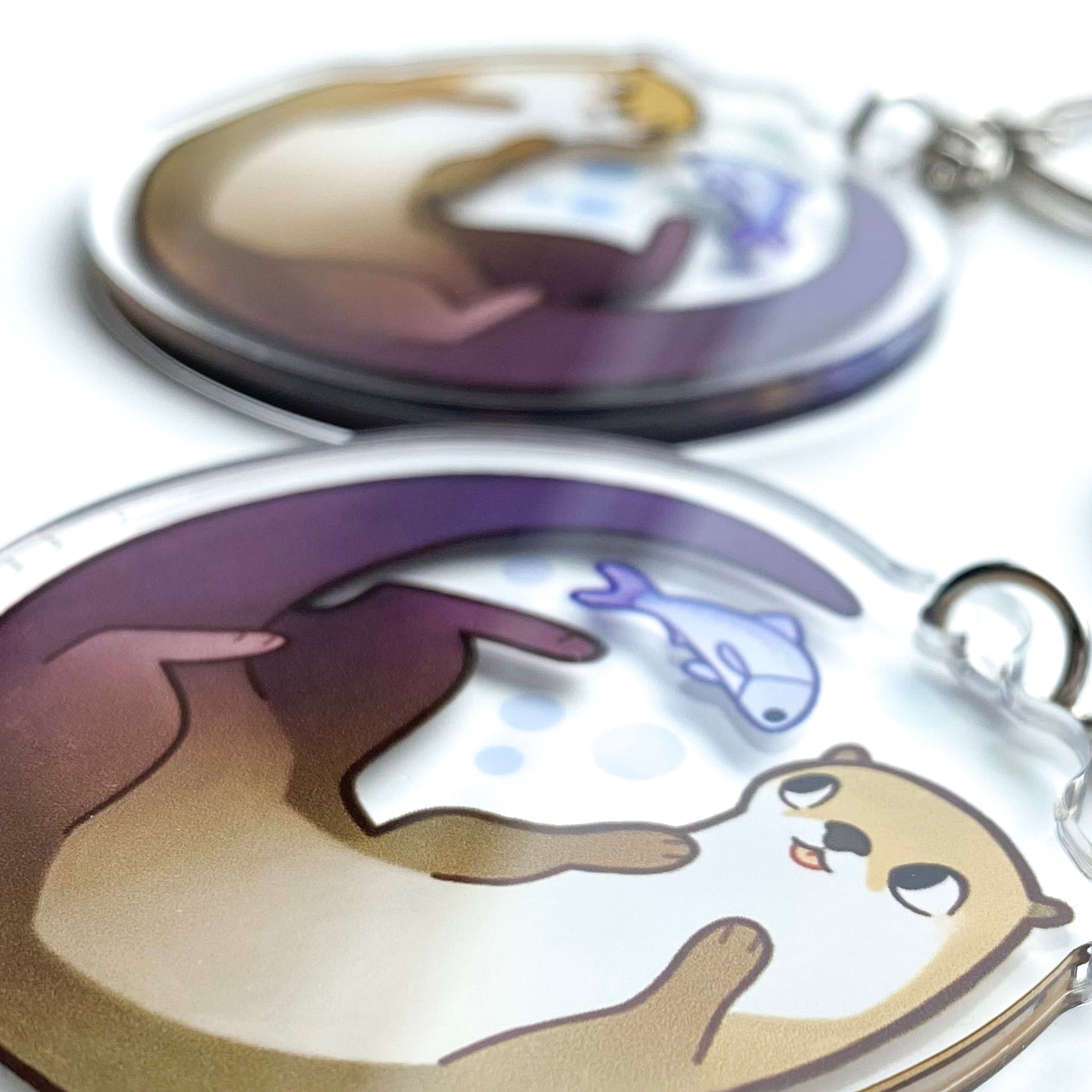 a close-up of the keychain. 