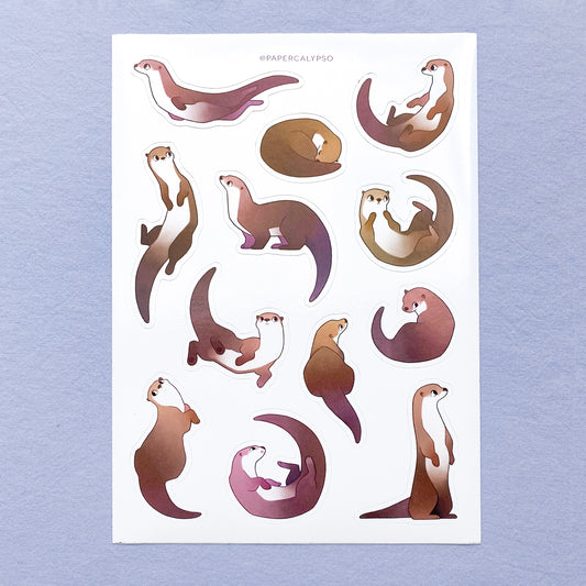 sweet otters sticker sheet