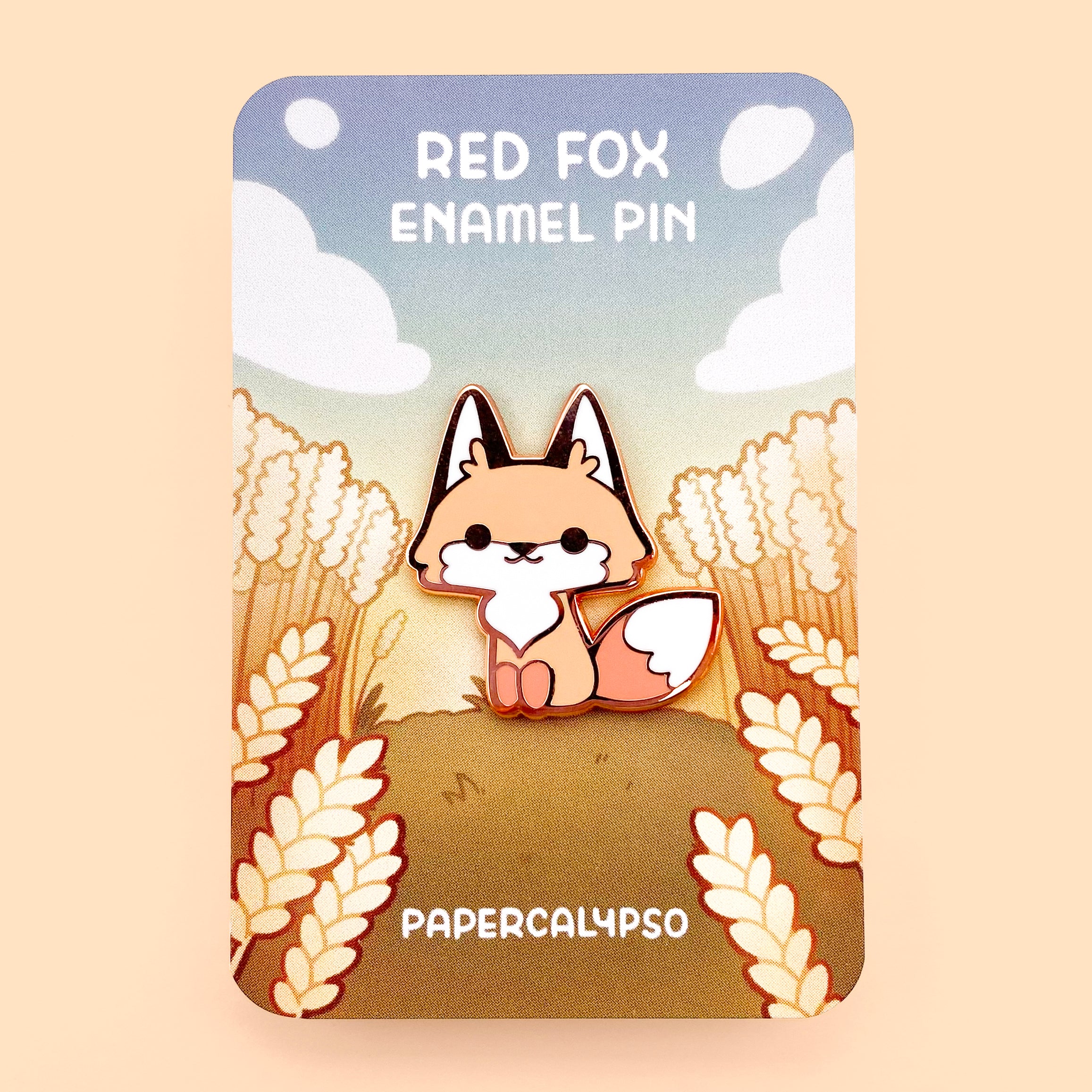 Red Fox Enamel Pin – PaperCalypso