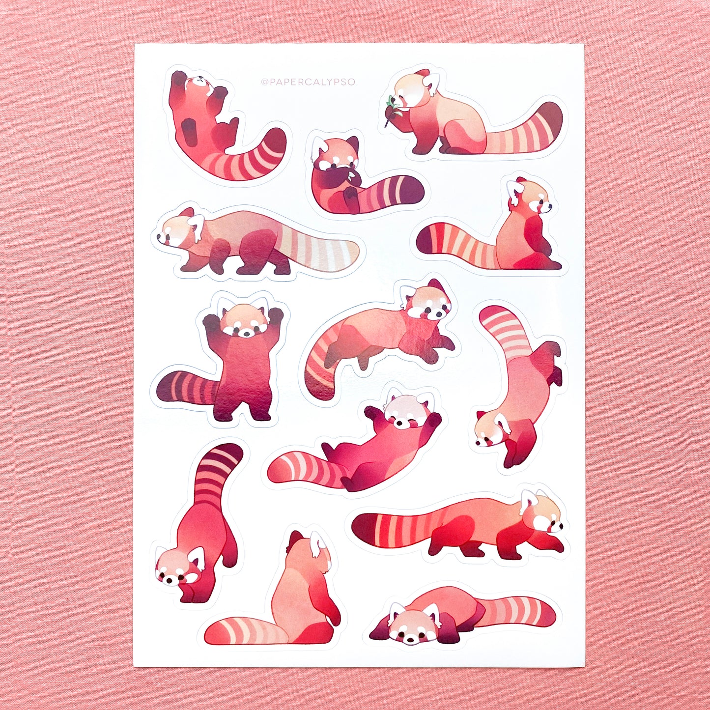 red panda sticker sheet