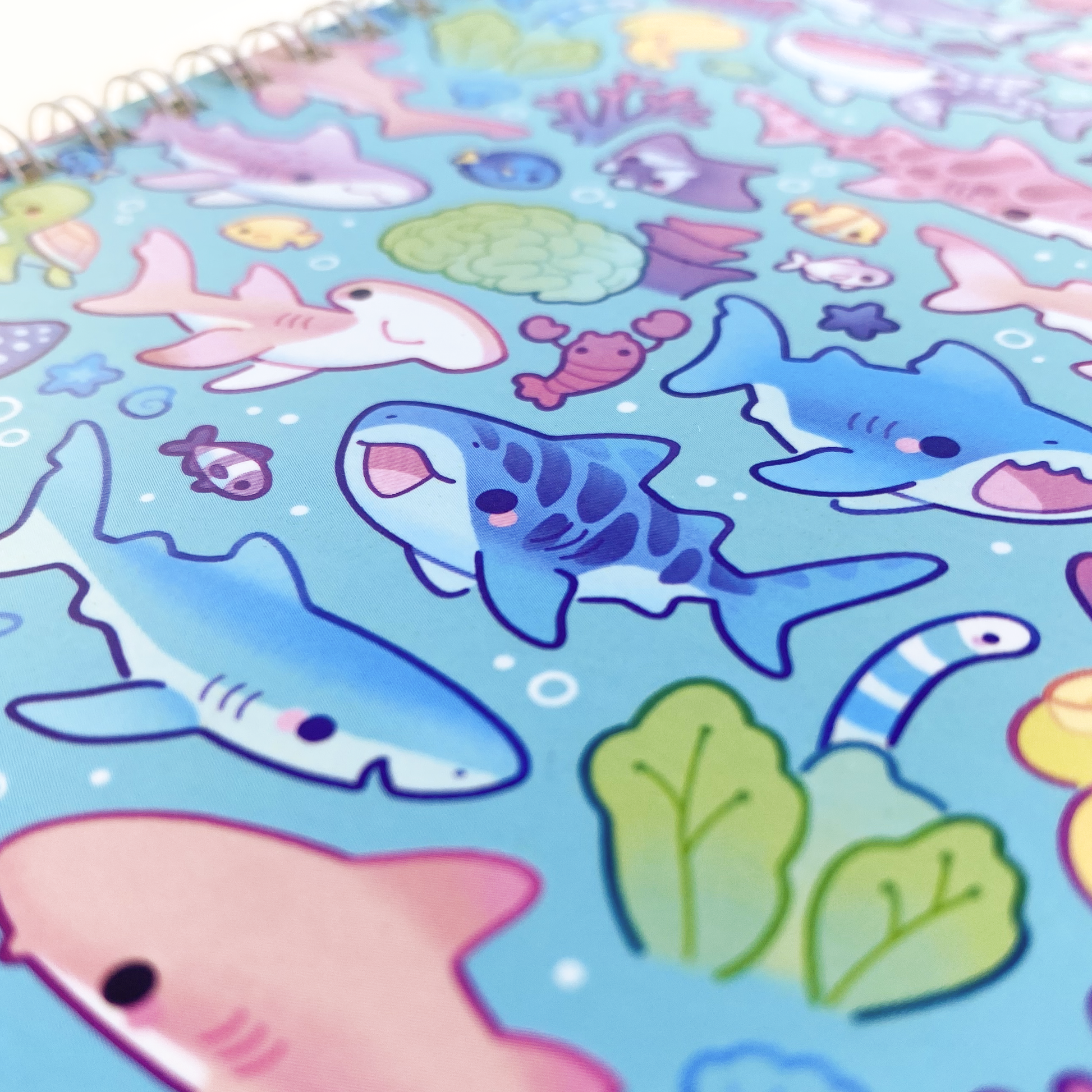a close-up of the cover print behind the plastic cover.