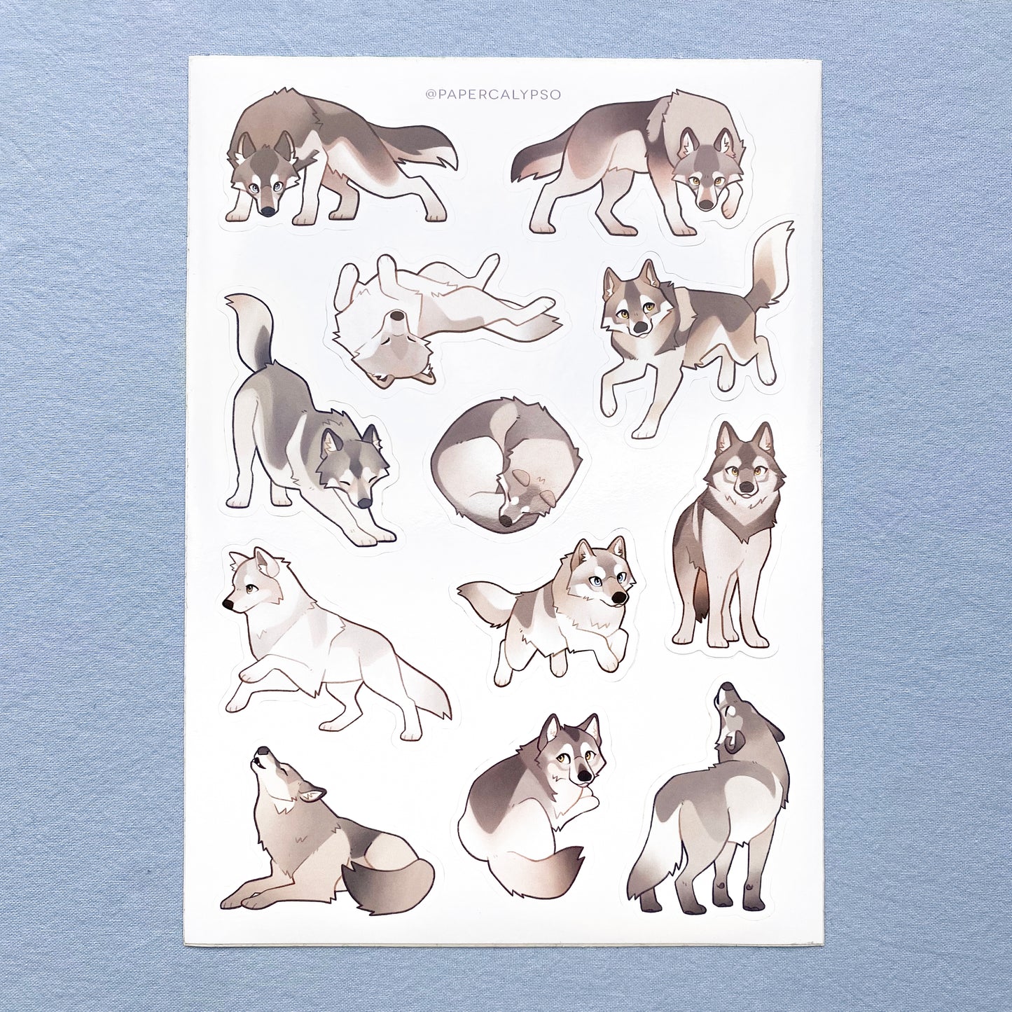 wild wolves sticker sheet