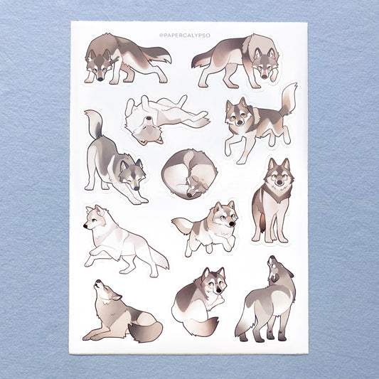 wild wolves sticker sheet
