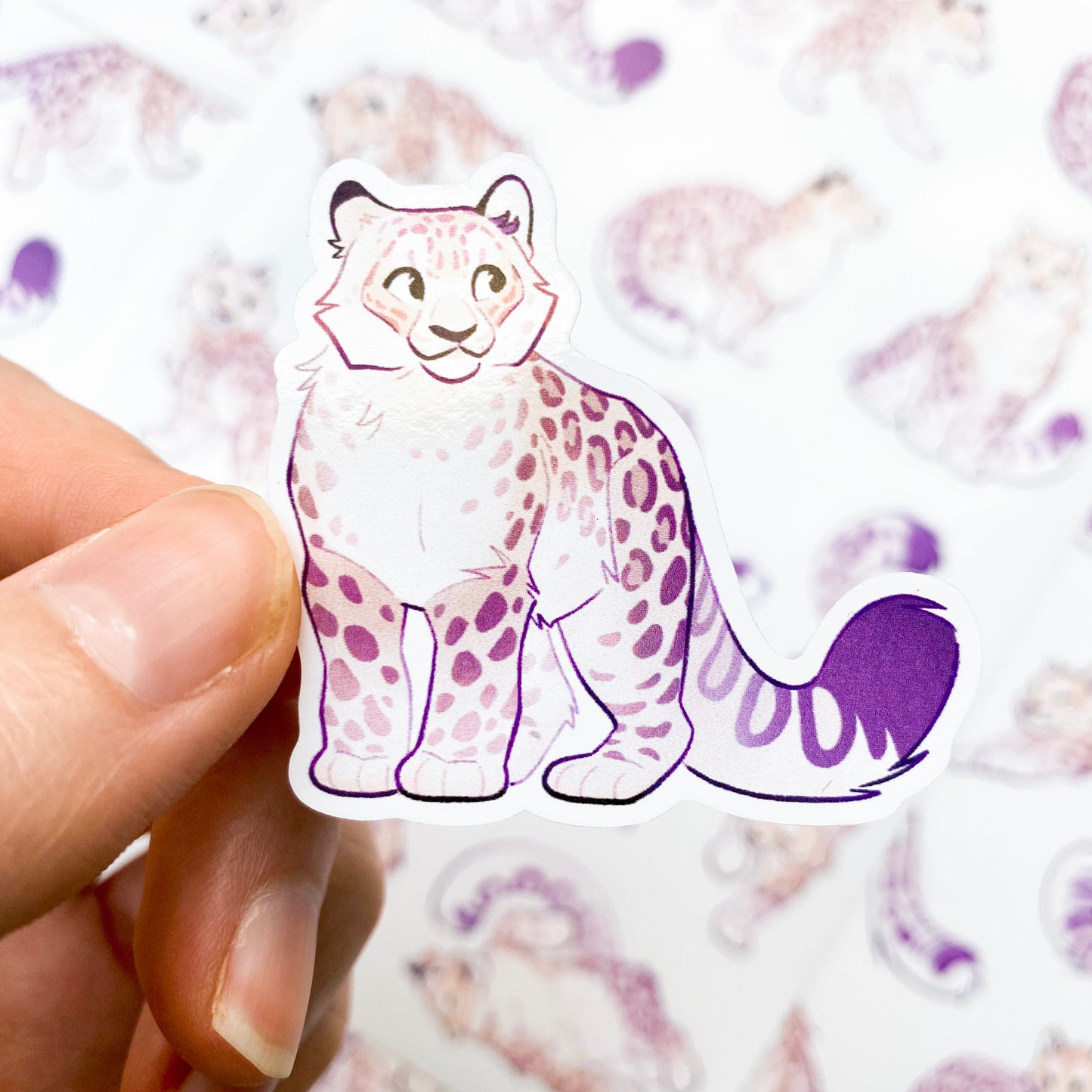 snow leopards sticker sheet