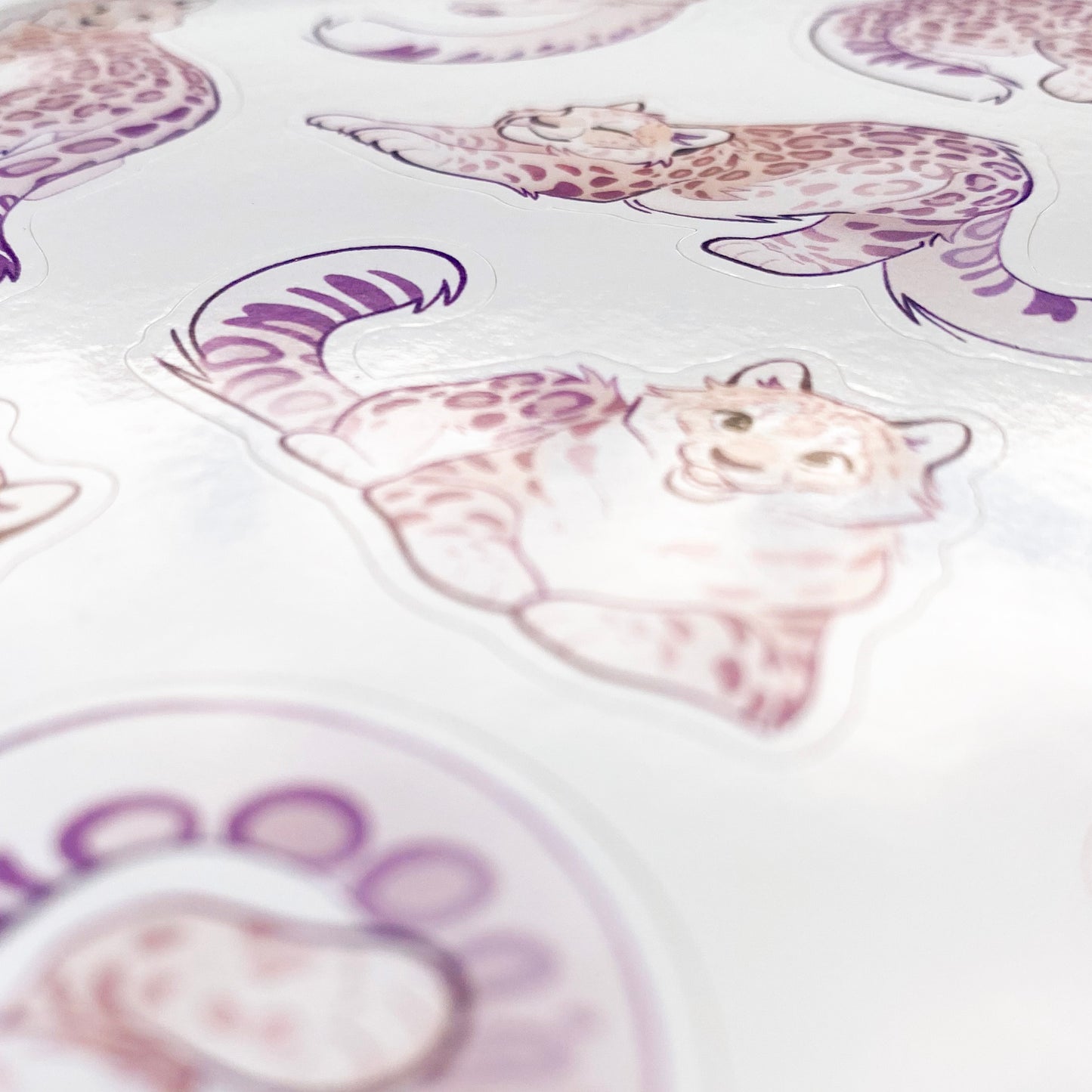 snow leopards sticker sheet