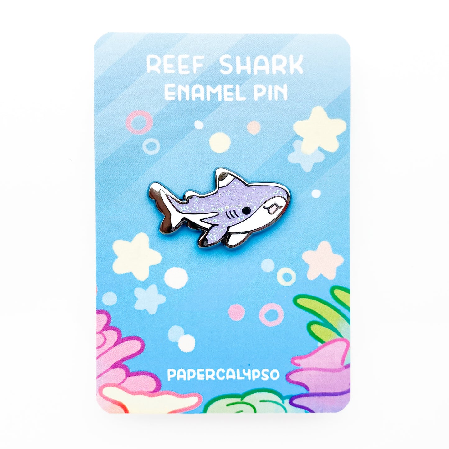 reef shark enamel pin