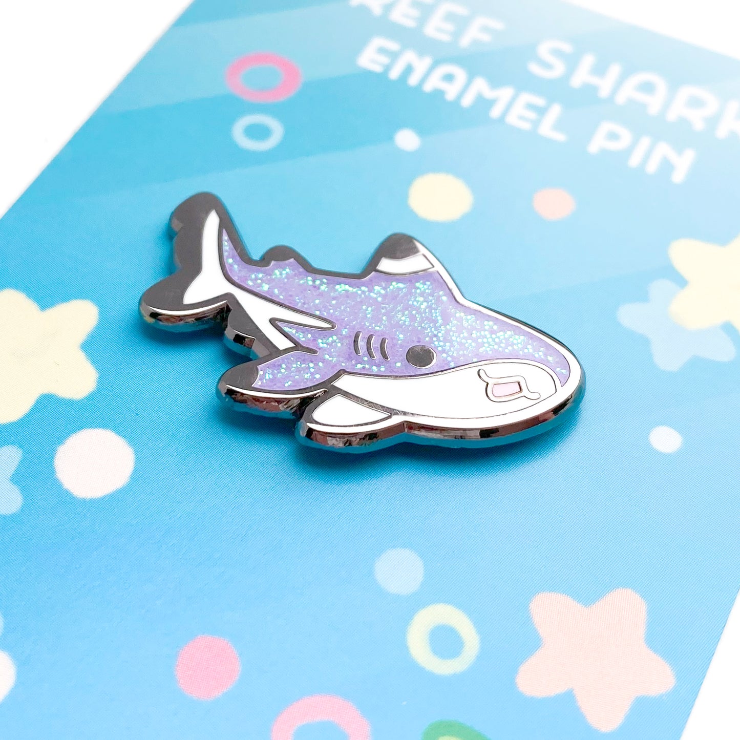 reef shark enamel pin