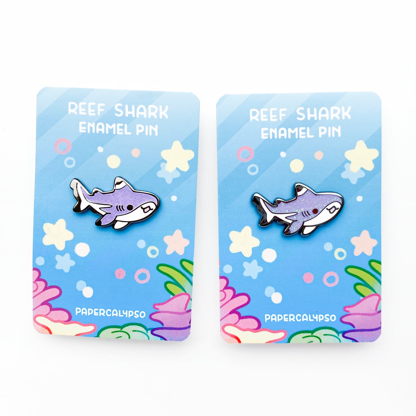 reef shark enamel pin