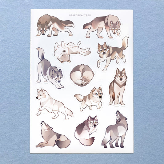 wild wolves sticker sheet